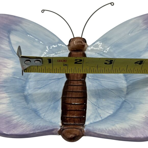 Yankee Candle Butterfly Ceramic Jar Holder 8.5"x6" Serene Blue Purple Home Decor - Picture 10 of 12